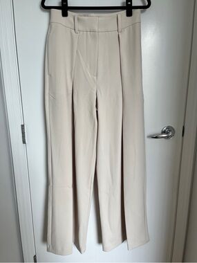Wide Leg Cream Dress Pants